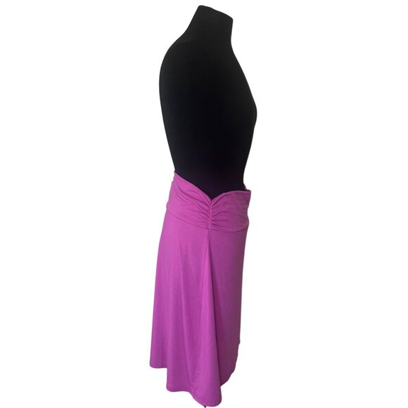 Faded Glory Fuchsia Pink A-Line Midi Skirt Polyester Rayon Blend Junior's Size M - Picture 3 of 9